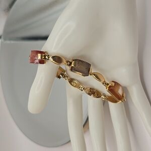 Liz Claiborne Multicolor Faux Stone Goldtone Bracelet